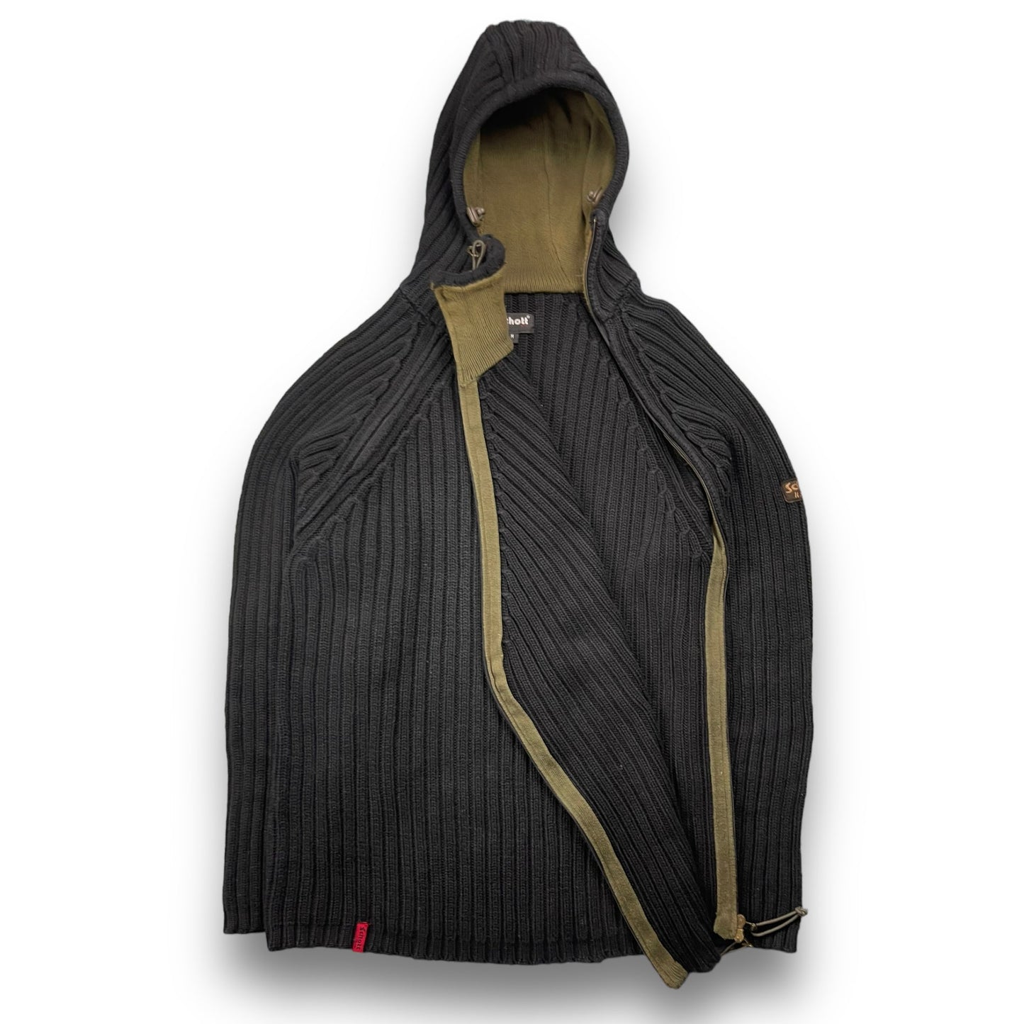 2000's Schott NYC Dual Zip Knitted Balaclava Hoodie | Default Title, Multicoloured