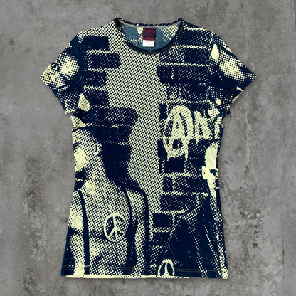 JEAN PAUL GAULTIER 'FIGHT RACISM' AW1997 GRAPHIC TOP - L