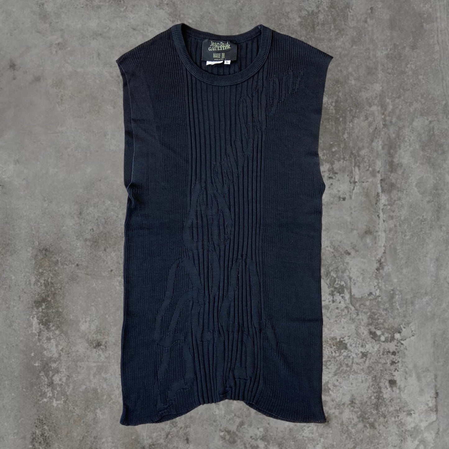 JEAN PAUL GAULTIER JPG HOMME KNIT VEST TOP - L