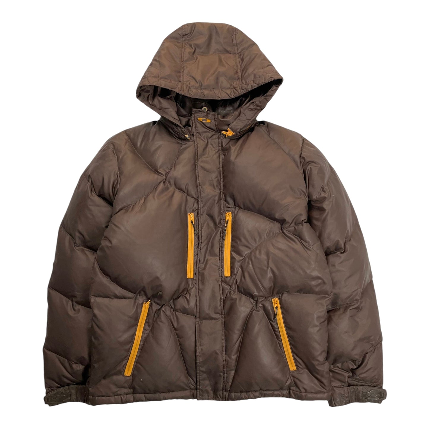 Vintage Oakley Asymmetrical Puffer Jacket, Size Medium | O/S, Brown