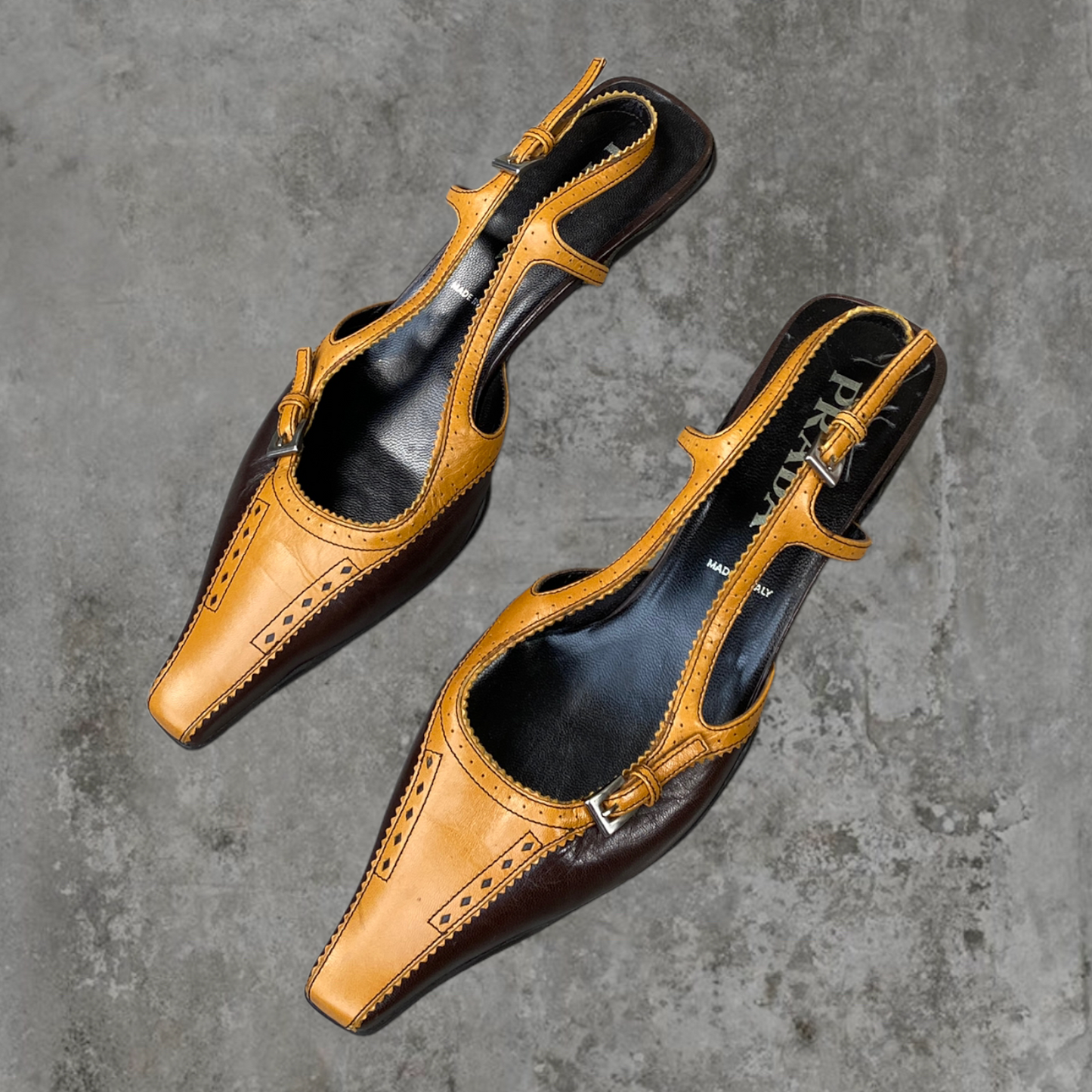 PRADA SLING BACK KITTEN HEELS - UK 5.5 / EU 38.5