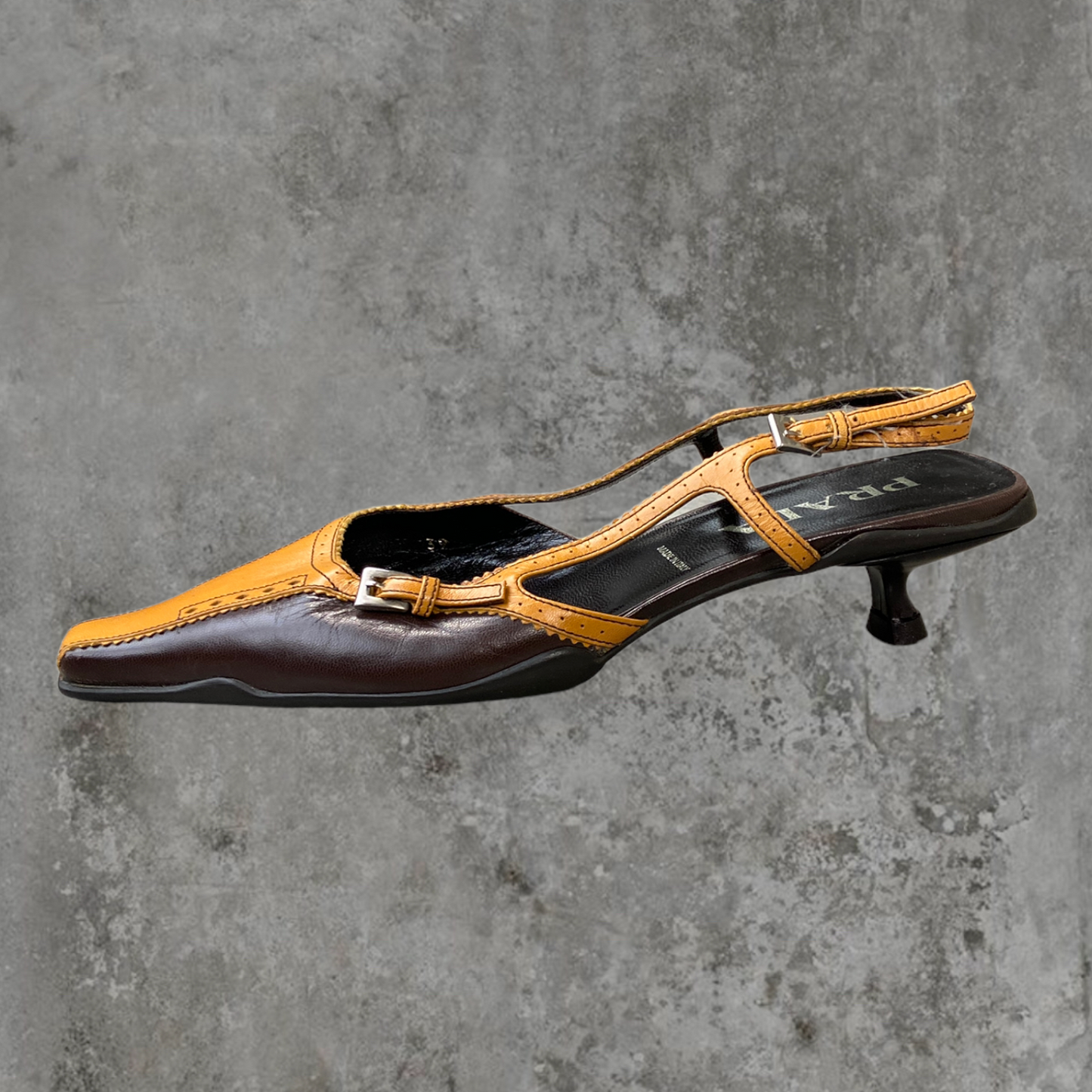 PRADA SLING BACK KITTEN HEELS - UK 5.5 / EU 38.5