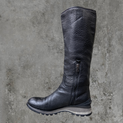 PRADA LEATHER VIBRAM SOLE BOOTS