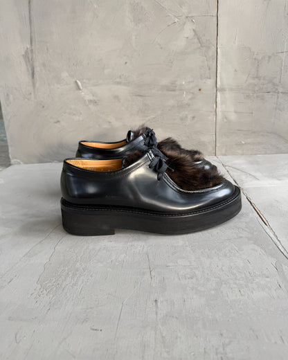 Paul Smith Fur Toe Chunky Derbys – UK 7-on a concrete background