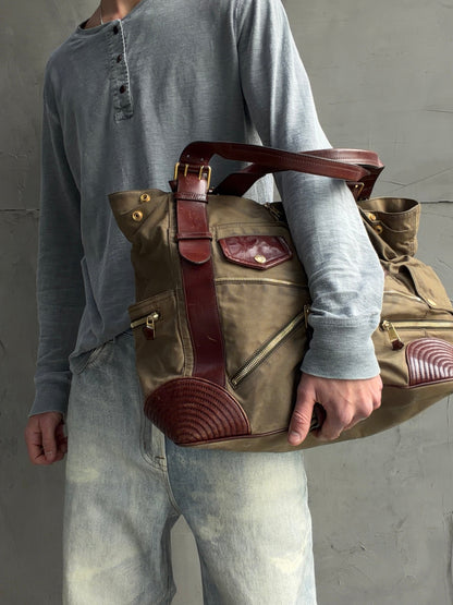 Alexander McQueen Faithful Multipocket Cotton and Leather Tote Bag