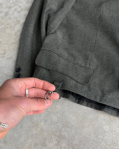 M Classic Altered Wool Jacket with Safety Pins – L-on a concrete background