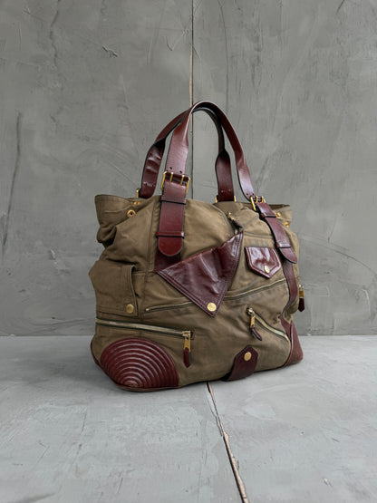 Alexander McQueen Faithful Multipocket Cotton and Leather Tote Bag