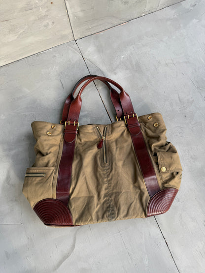 Alexander McQueen Faithful Multipocket Cotton and Leather Tote Bag