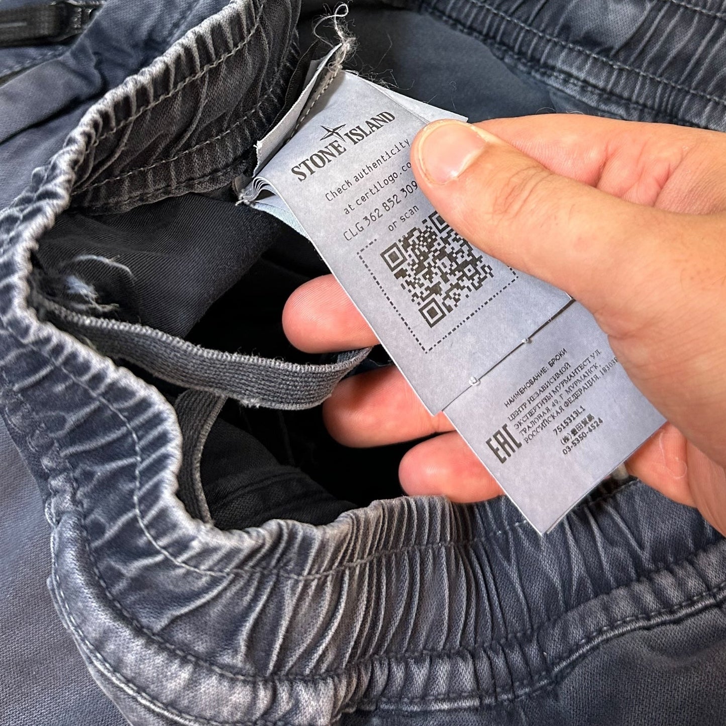 Stone Island Navy Blue Cargo Trousers