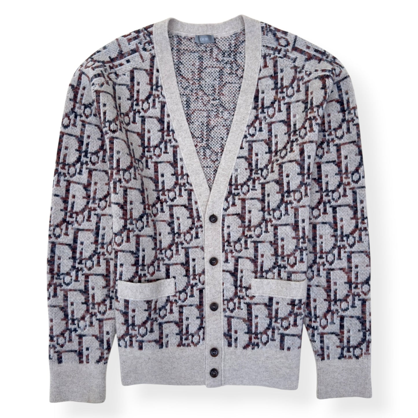 DIOR OBLIQUE VIRGIN WOOL JACQUARD CARDIGAN BEIGE / BROWN XXL | XXL, Beige