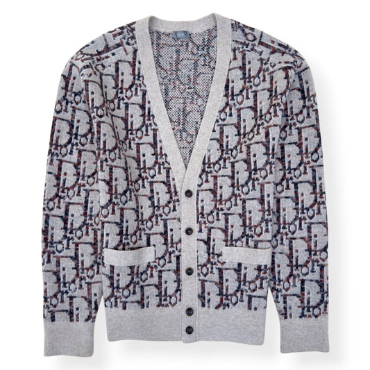 DIOR OBLIQUE VIRGIN WOOL JACQUARD CARDIGAN BEIGE / BROWN XXL | XXL, Beige