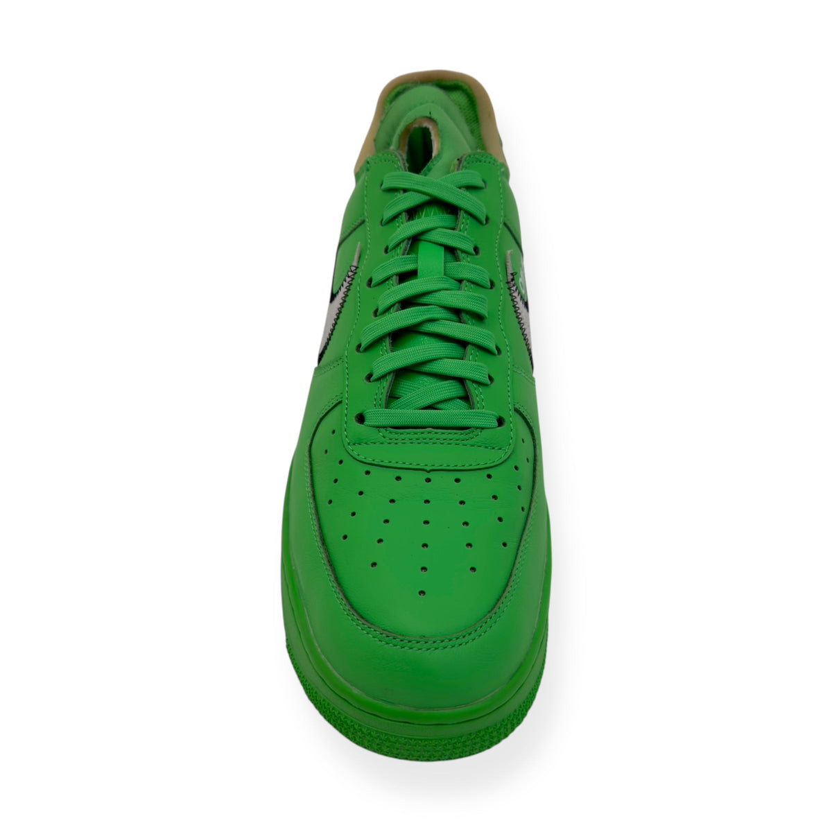 NIKE AIRFORCE 1 X OFF-WHITE LOW TOP SNEAKER BROOKLYN GREEN UK11 | UK 11, Green