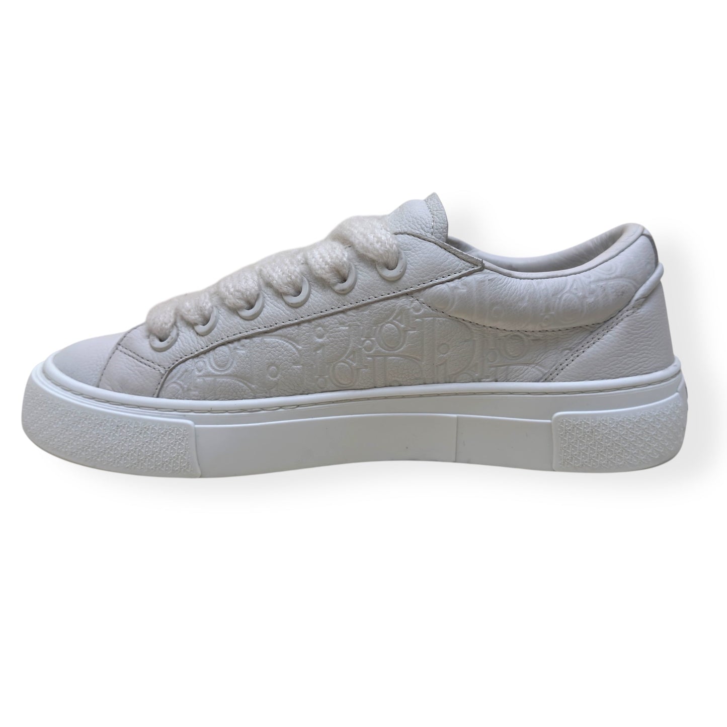 DIOR B33 OBLIQUE LEATHER SPIN SNEAKER WHITE 45 / UK11 | UK 11, White
