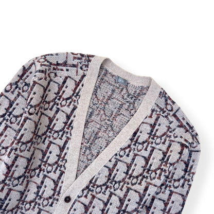 DIOR OBLIQUE VIRGIN WOOL JACQUARD CARDIGAN BEIGE / BROWN XXL | XXL, Beige