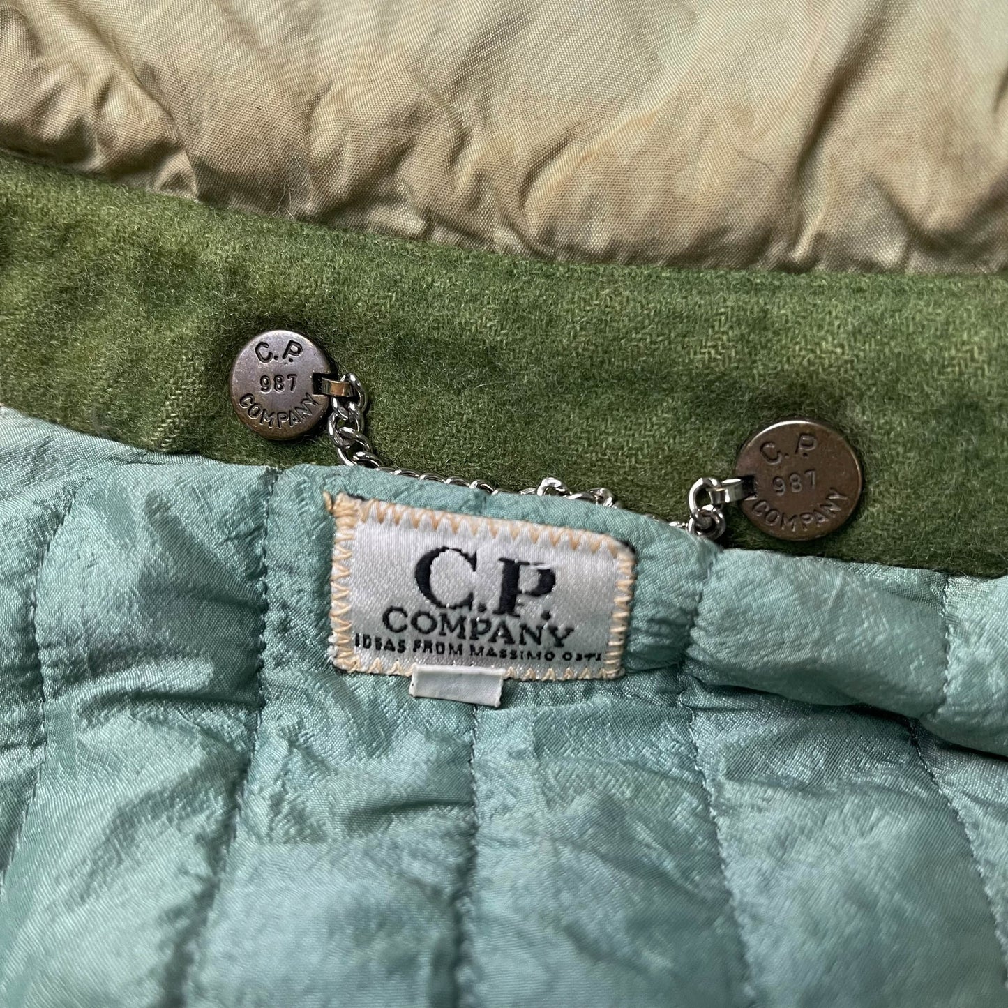 Vintage CP Company Quilted Military Trench Coat (L)