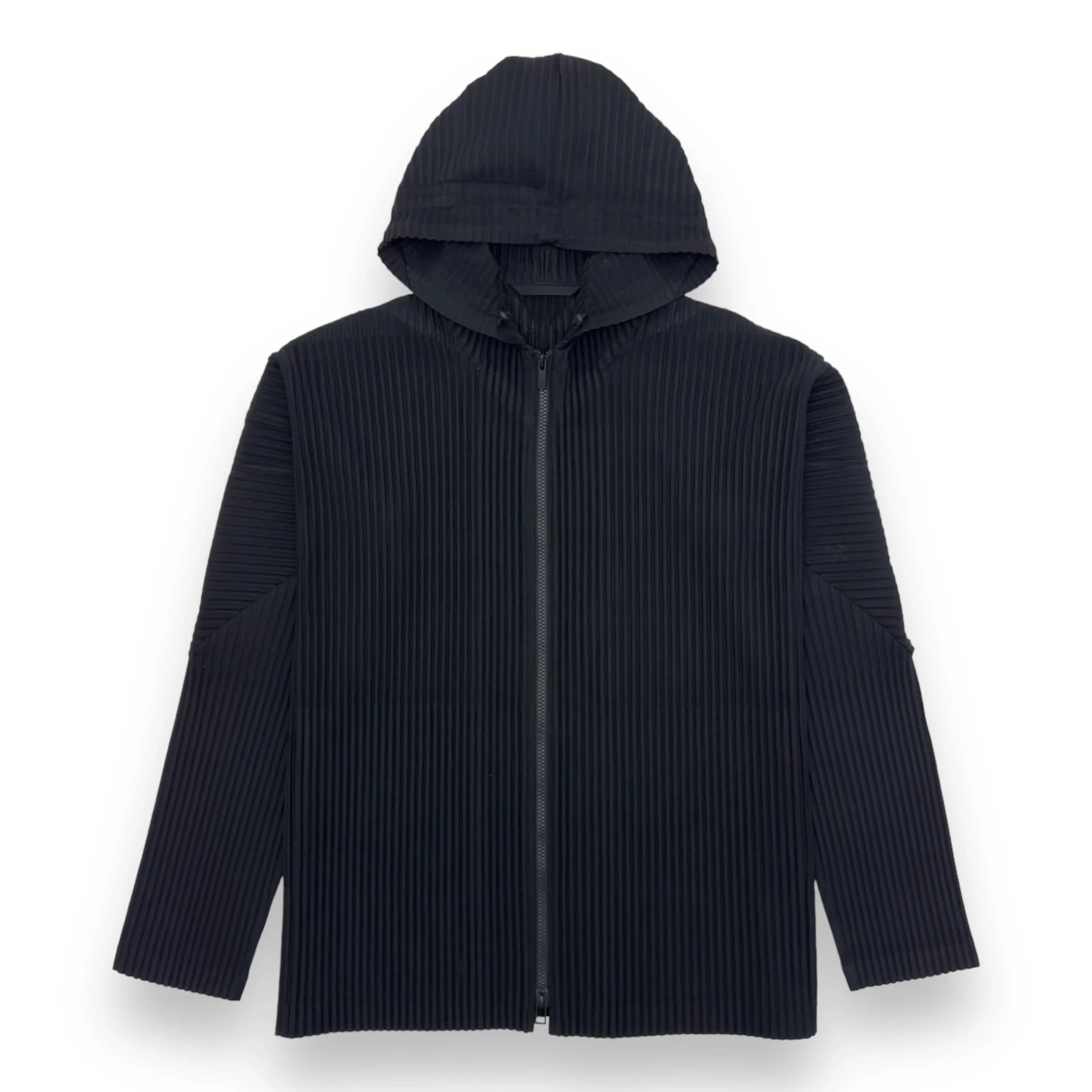 ISSEY MIYAKE HOMME PLISSÉ PLEATED ZIP-UP HOODIE BLACK L – Known Source