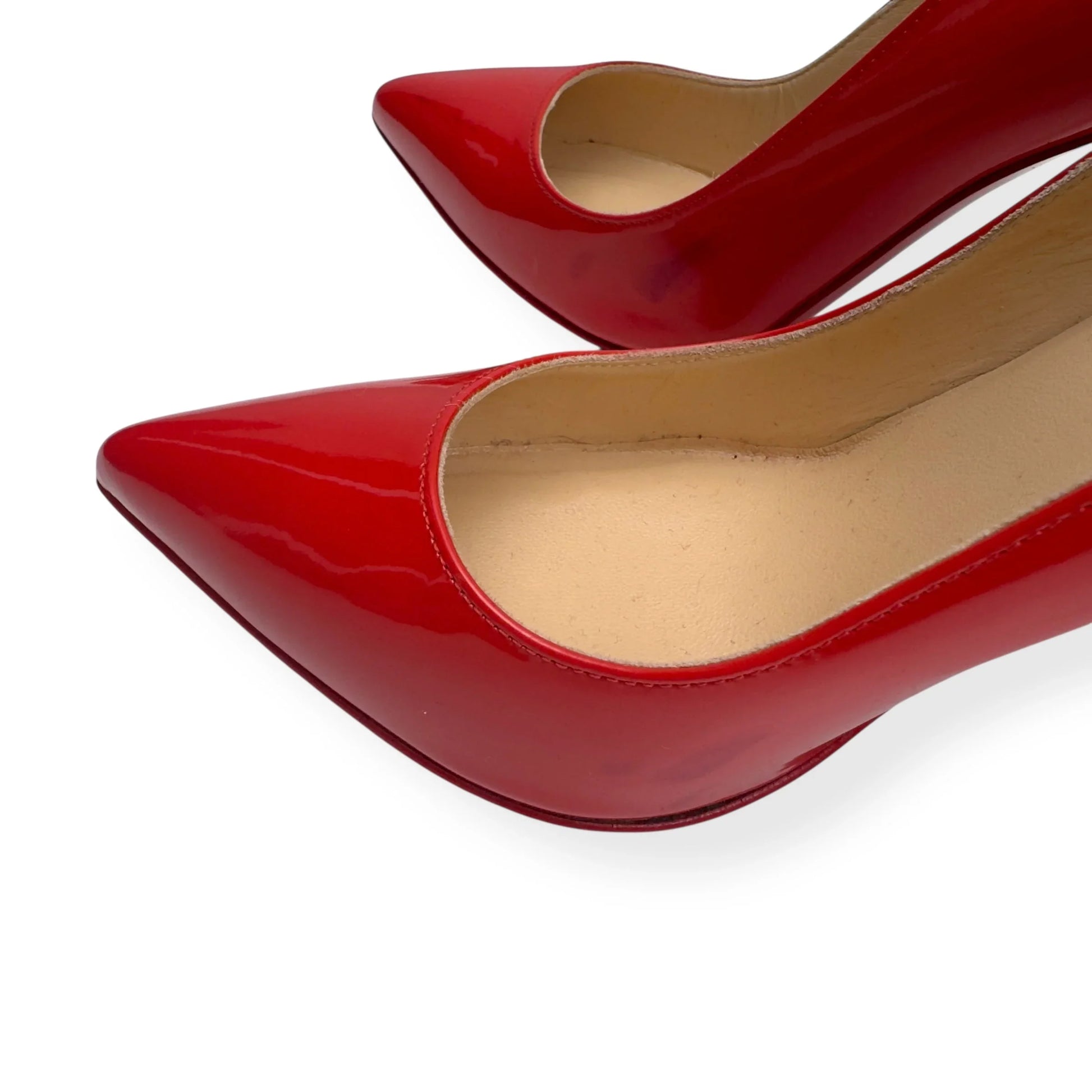 CHRISTIAN LOUBOUTIN PIGALLE 100MM PATENT LEATHER POINTED TOE PUMPS