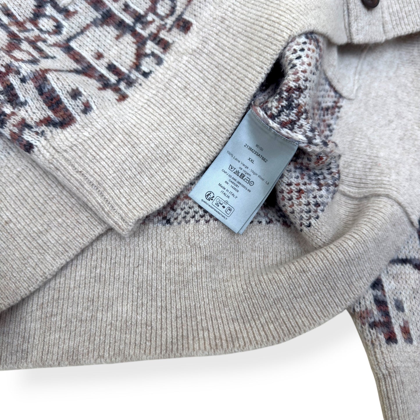 DIOR OBLIQUE VIRGIN WOOL JACQUARD CARDIGAN BEIGE / BROWN XXL | XXL, Beige