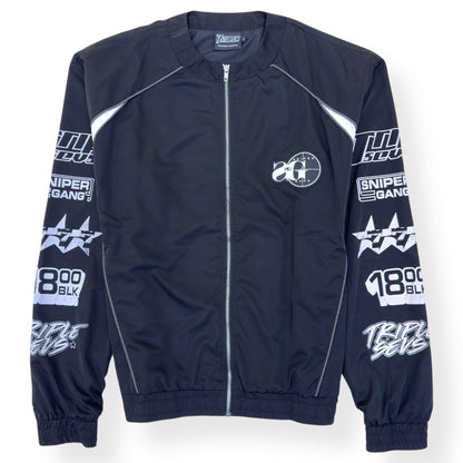 SNIPER GANG SG X 777 TRACK JACKET BLACK / WHITE L | Large, Black
