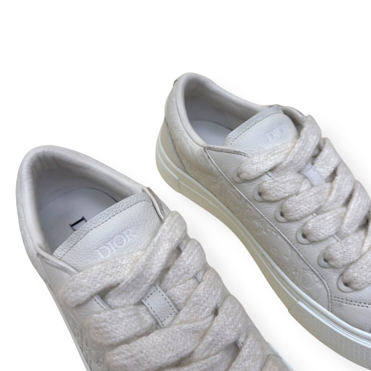 DIOR B33 OBLIQUE LEATHER SPIN SNEAKER WHITE 45 / UK11 | UK 11, White
