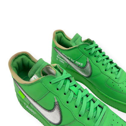 NIKE AIRFORCE 1 X OFF-WHITE LOW TOP SNEAKER BROOKLYN GREEN UK11 | UK 11, Green