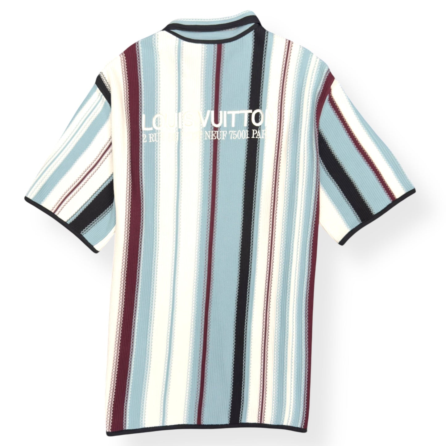 LOUIS VUITTON STRIPED CROCHET SHORT-SLEEVED SHIRT BLUE XXL | XXL, Blue