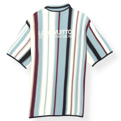 LOUIS VUITTON STRIPED CROCHET SHORT-SLEEVED SHIRT BLUE XXL | XXL, Blue