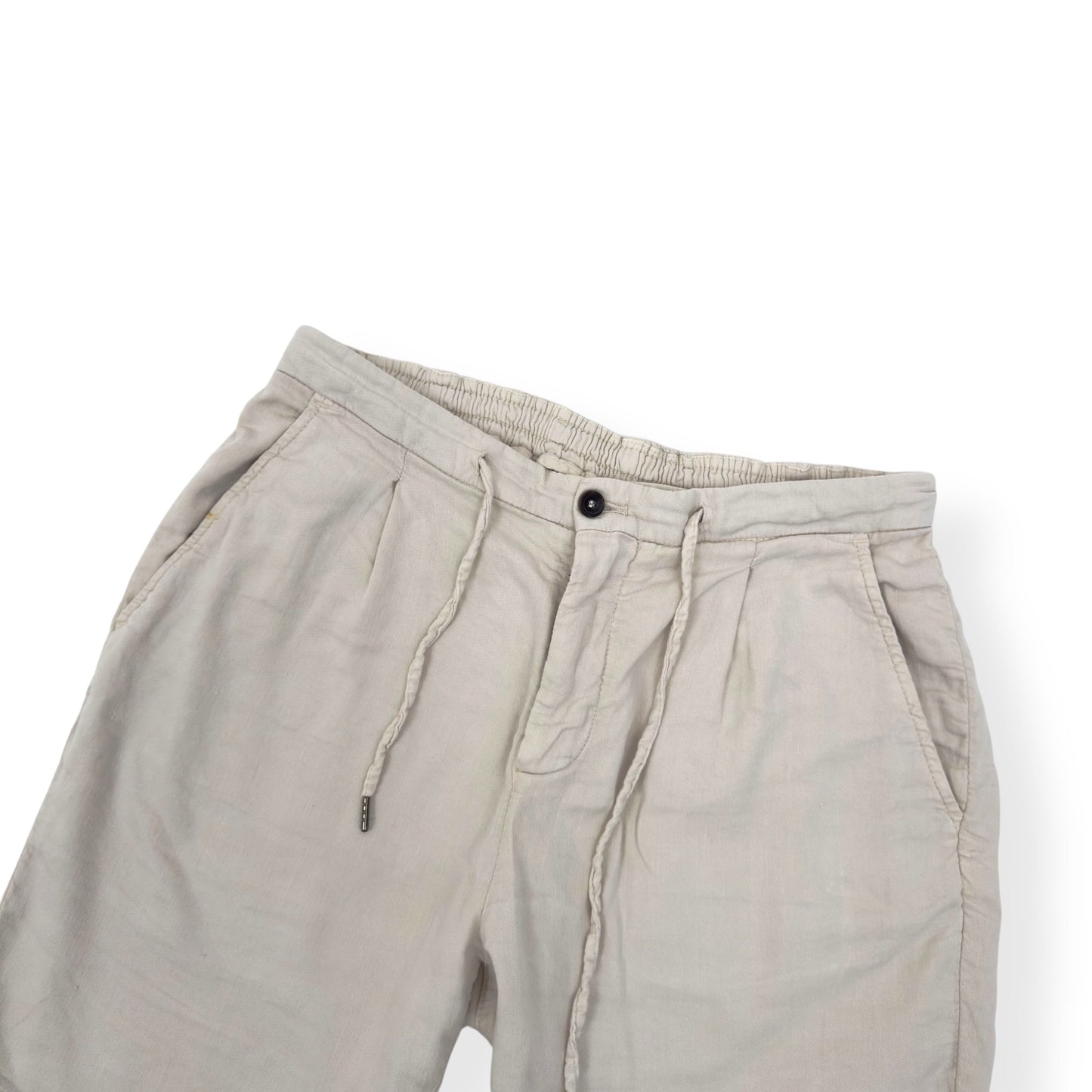 THOM SWEENEY LINEN BLEND SHORTS CREAM 48 / S | Small, Cream