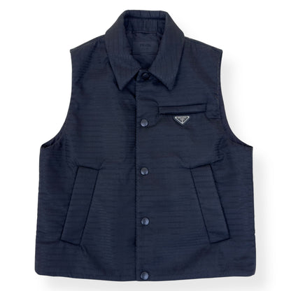 PRADA RE-NYLON PLAQUE-LOGO PADDED GILET BLACK M | Medium, Black
