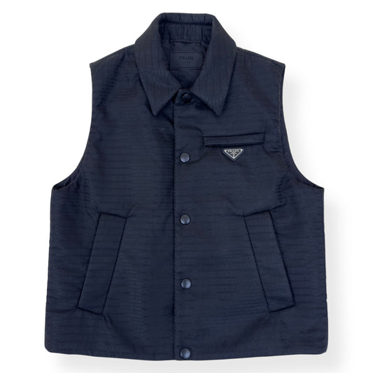 PRADA RE-NYLON PLAQUE-LOGO PADDED GILET BLACK M | Medium, Black
