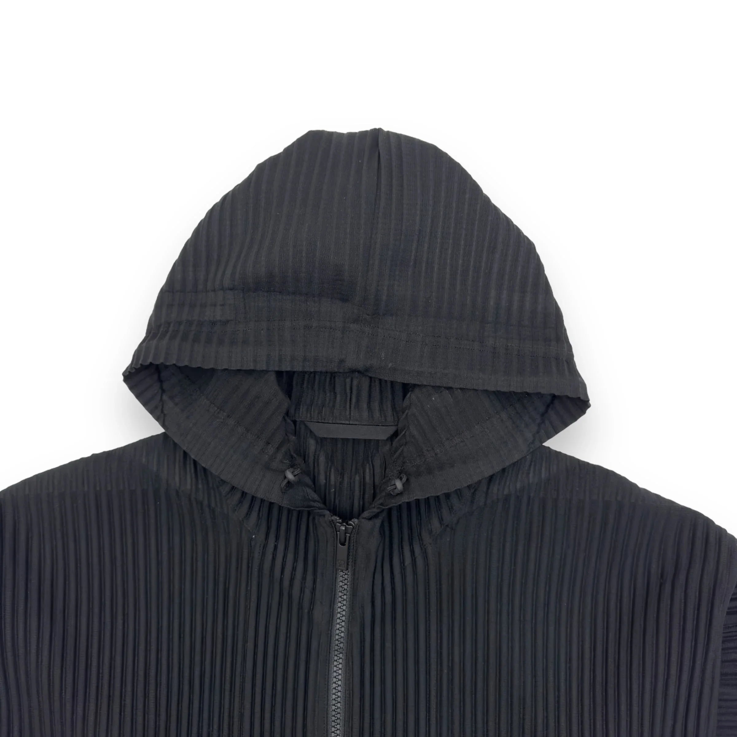 ISSEY MIYAKE HOMME PLISSÉ PLEATED ZIP-UP HOODIE BLACK L – Known Source
