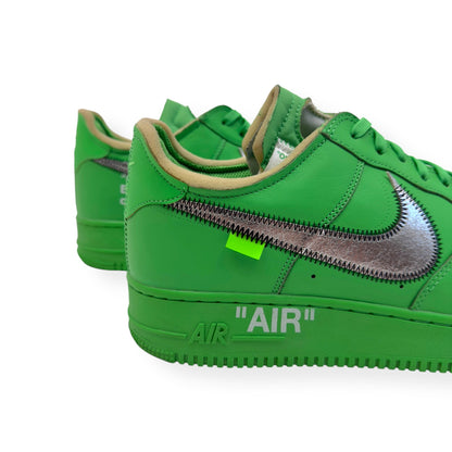 NIKE AIRFORCE 1 X OFF-WHITE LOW TOP SNEAKER BROOKLYN GREEN UK11 | UK 11, Green