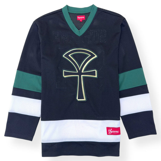 SUPREME ANKH HOCKEY LONG-SLEEVE JERSEY BLACK / GREEN XL | XL, Black