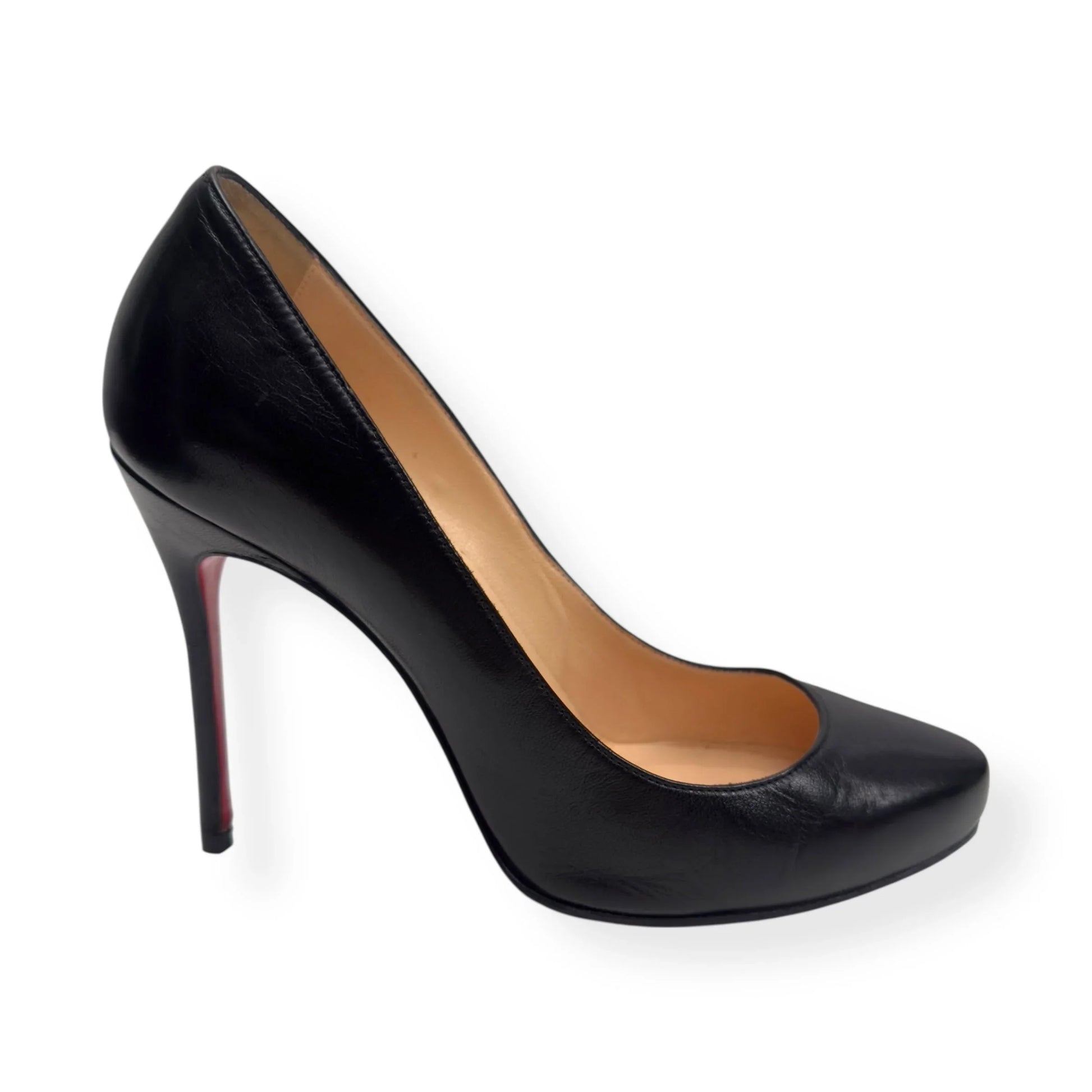 CHRISTIAN LOUBOUTIN LEATHER FIFI SIMPLE HEELS BLACK RED 36 UK3