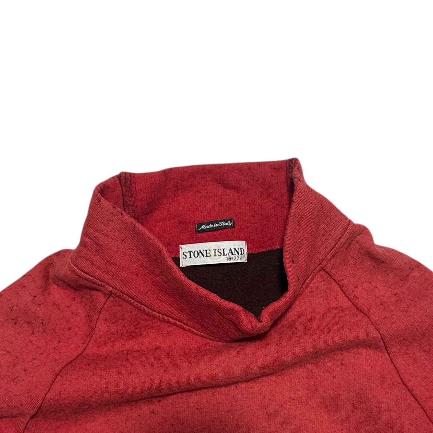 A/W 2000 Stone Island Red Mock Neck Sweatshirt