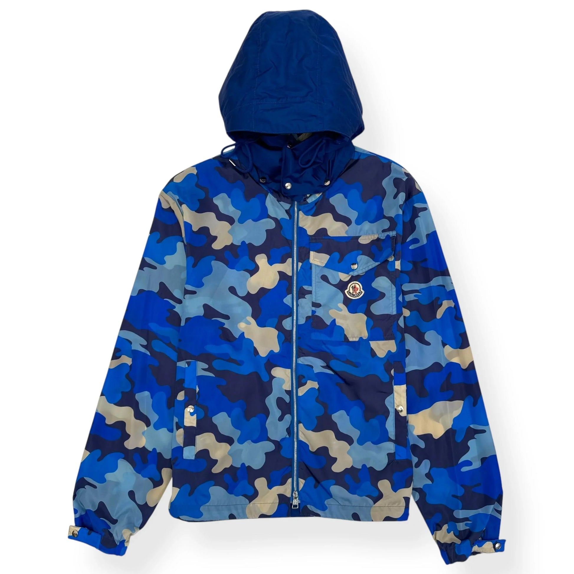 MONCLER VIDOURLE CAMOFLAGE SHELL WINDBREAKER JACKET BLUE S – Known