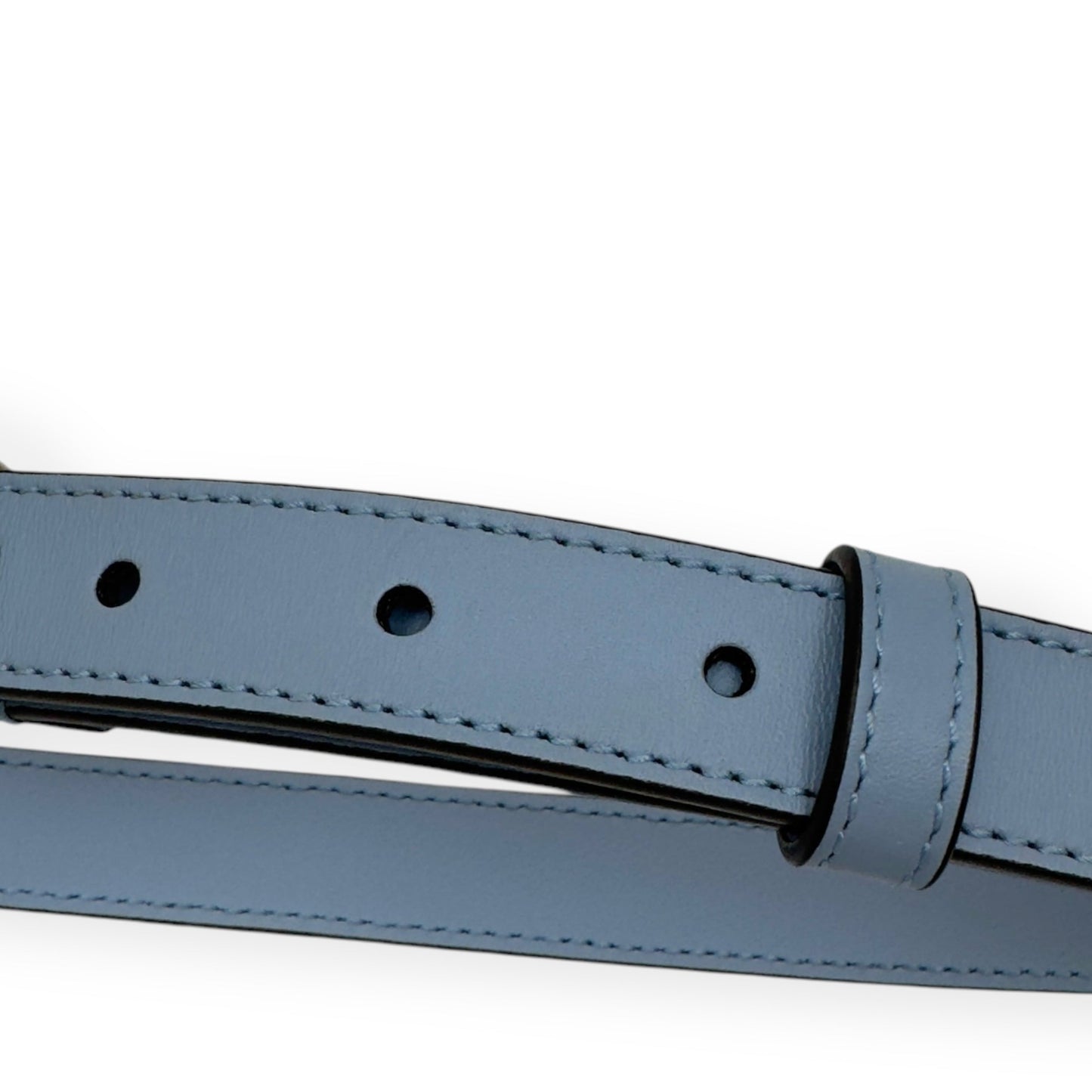 GUCCI GG MARMONT BUCKLE SLIM BELT BLUE / SILVER 70CM | O/S, Blue