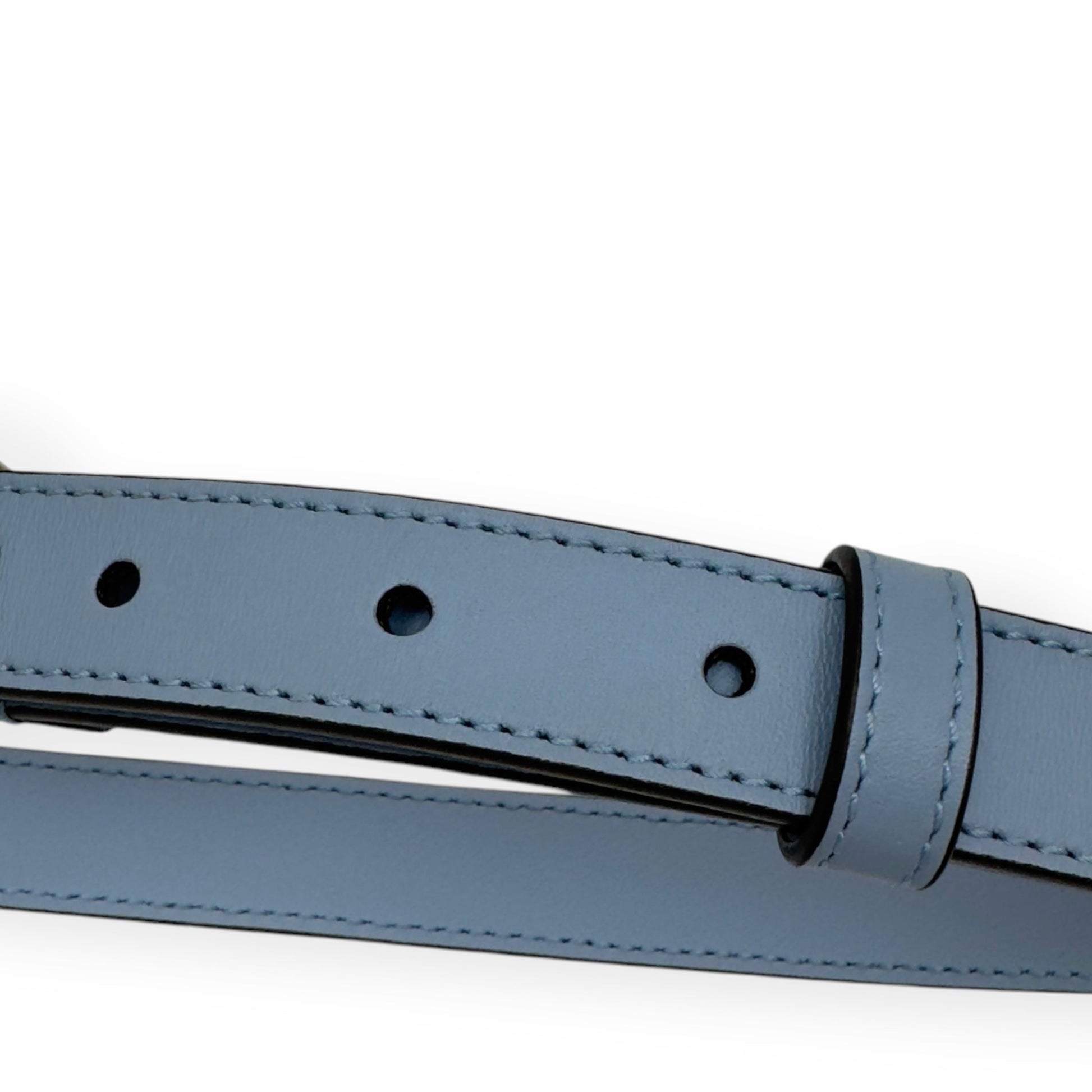 GUCCI GG MARMONT BUCKLE SLIM BELT BLUE / SILVER 70CM | O/S, Blue