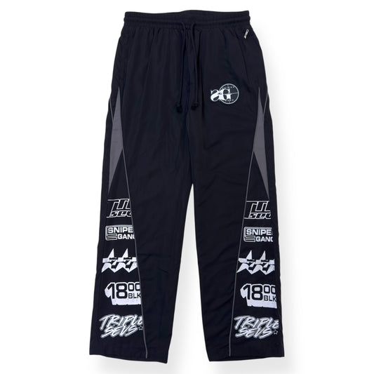 SNIPER GANG SG X 777 TRACK PANTS BLACK / WHITE L | Large, Black