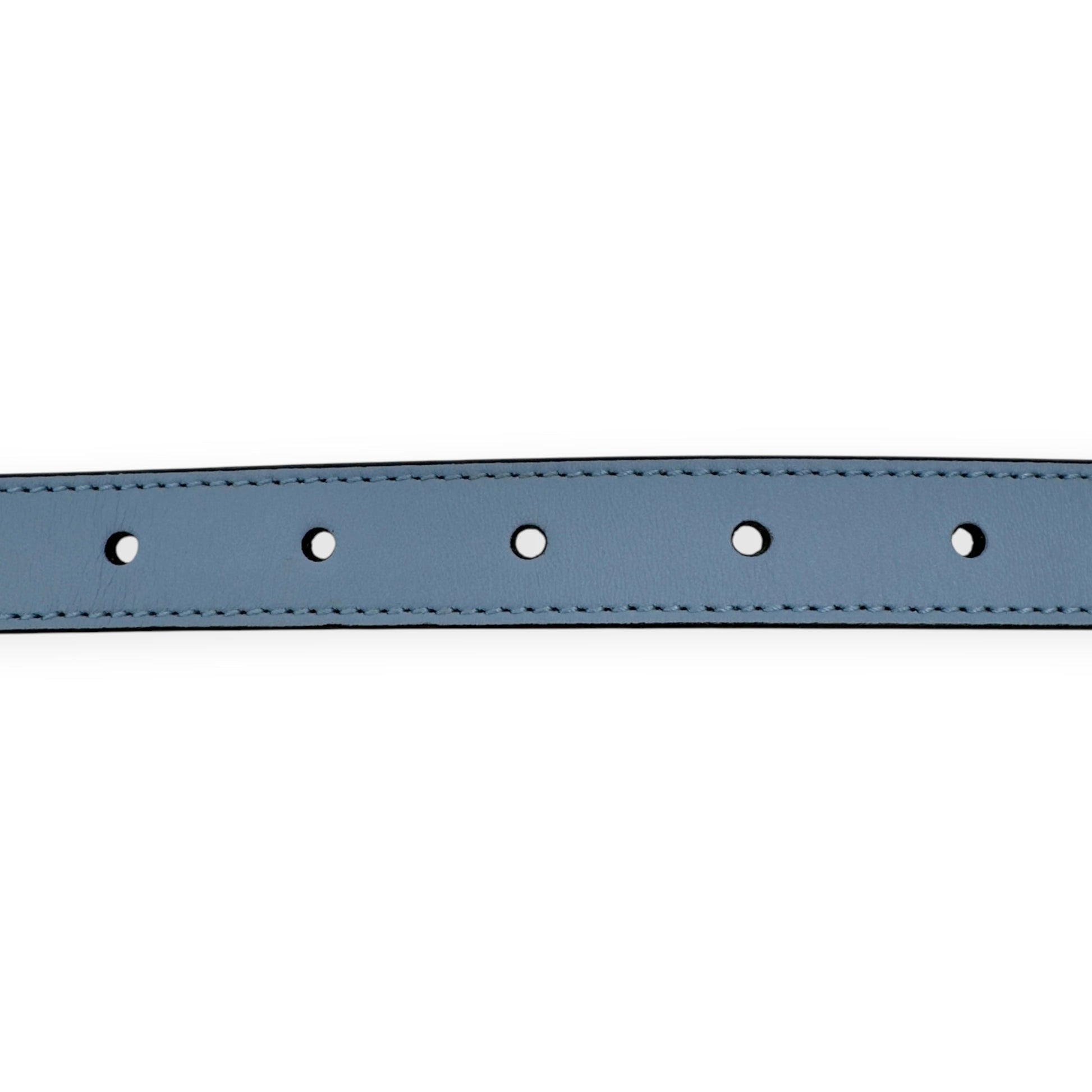 GUCCI GG MARMONT BUCKLE SLIM BELT BLUE / SILVER 70CM | O/S, Blue