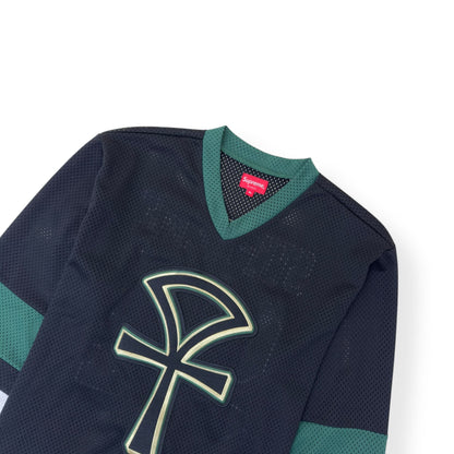 SUPREME ANKH HOCKEY LONG-SLEEVE JERSEY BLACK / GREEN XL | XL, Black