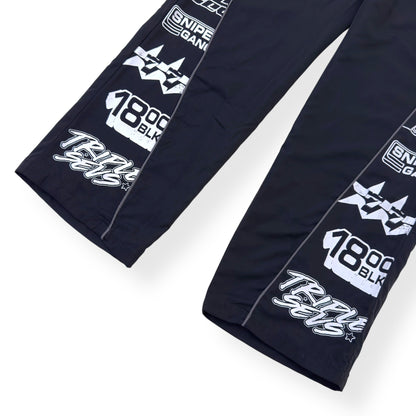 SNIPER GANG SG X 777 TRACK PANTS BLACK / WHITE L | Large, Black