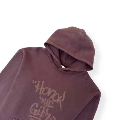 HONOR THE GIFT SCRIPT EMBROIDERED HOODIE BROWN L | Large, Brown