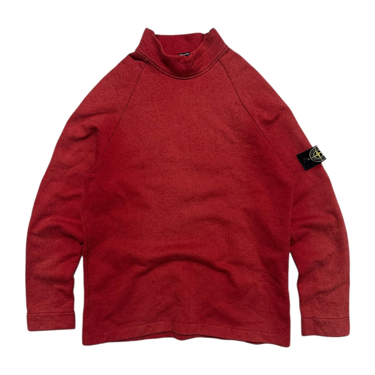 A/W 2000 Stone Island Red Mock Neck Sweatshirt