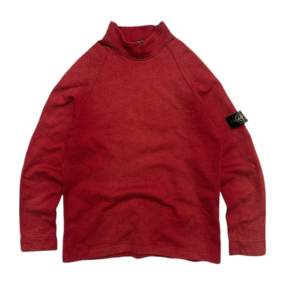 A/W 2000 Stone Island Red Mock Neck Sweatshirt