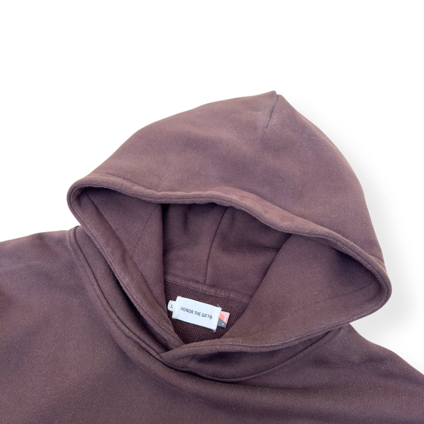 HONOR THE GIFT SCRIPT EMBROIDERED HOODIE BROWN L | Large, Brown