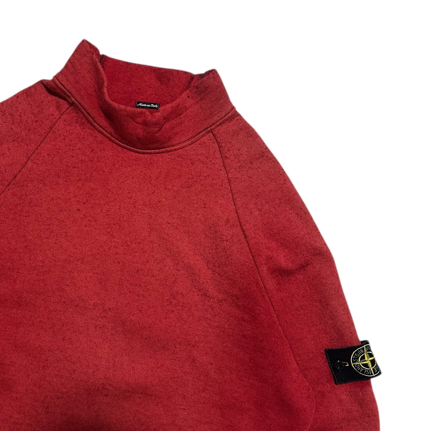 A/W 2000 Stone Island Red Mock Neck Sweatshirt