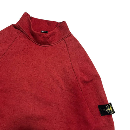 A/W 2000 Stone Island Red Mock Neck Sweatshirt