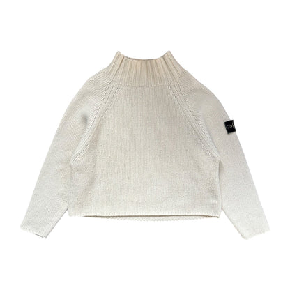 Stone Island Cream Wool High Neck Jumper