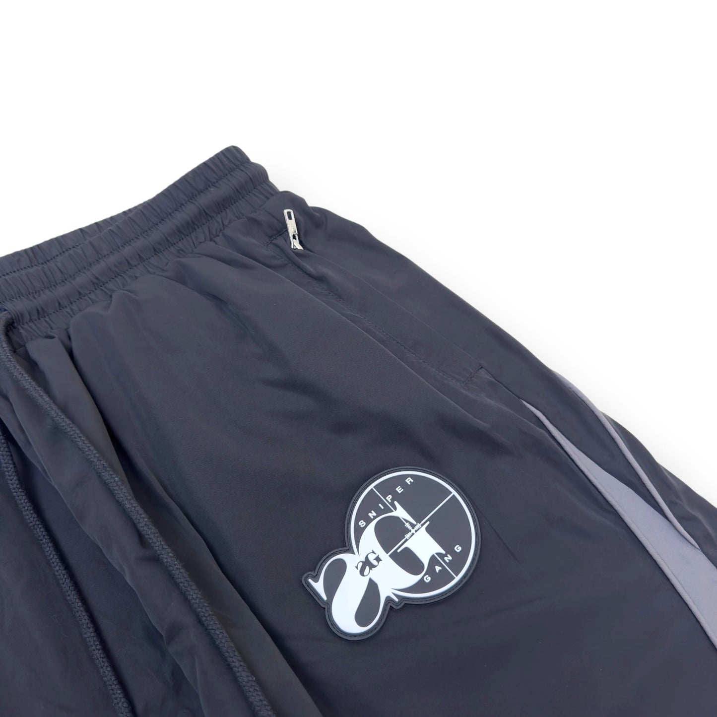 SNIPER GANG SG X 777 TRACK PANTS BLACK / WHITE L | Large, Black